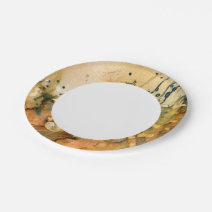 Prato De Papel Abstrato de aquarela e fundo antigo