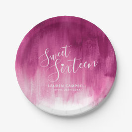 Prato De Papel Abstrato de arte moderna rosa vermelha doce 16 ano