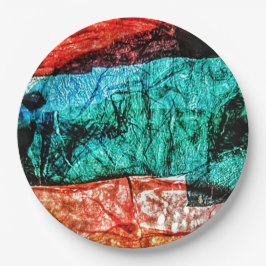 Prato De Papel Abstrato de colagem placa de papel reciclado plást