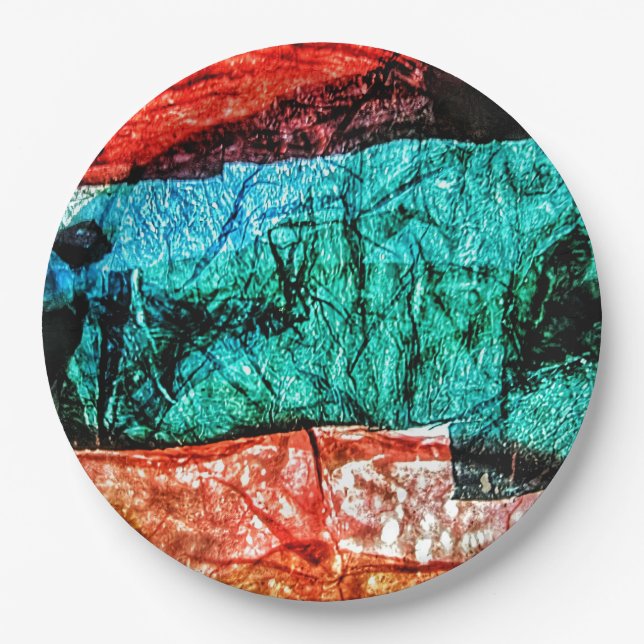 Prato De Papel Abstrato de colagem placa de papel reciclado plást (Frente)