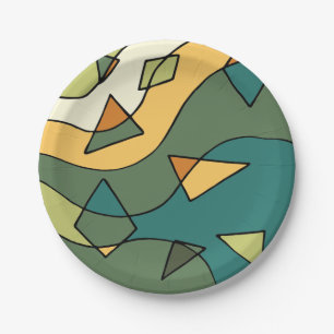 Prato De Papel Abstrato de vintage com mão design