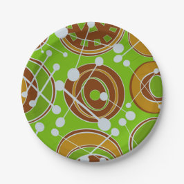 Prato De Papel Abstrato, designs geodontológicos em castanho, our