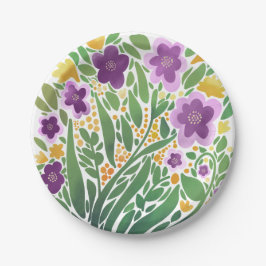 Prato De Papel Abstrato Floral alegre