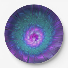 Prato De Papel Abstrato Floral Beauty Fractal Colorida Flor