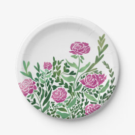 Prato De Papel Abstrato Floral Nostálgico