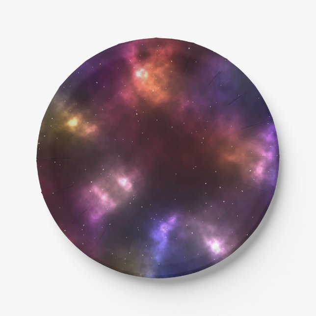 Prato De Papel Abstrato Galaxy Constellations Arte Digital: II (Frente)