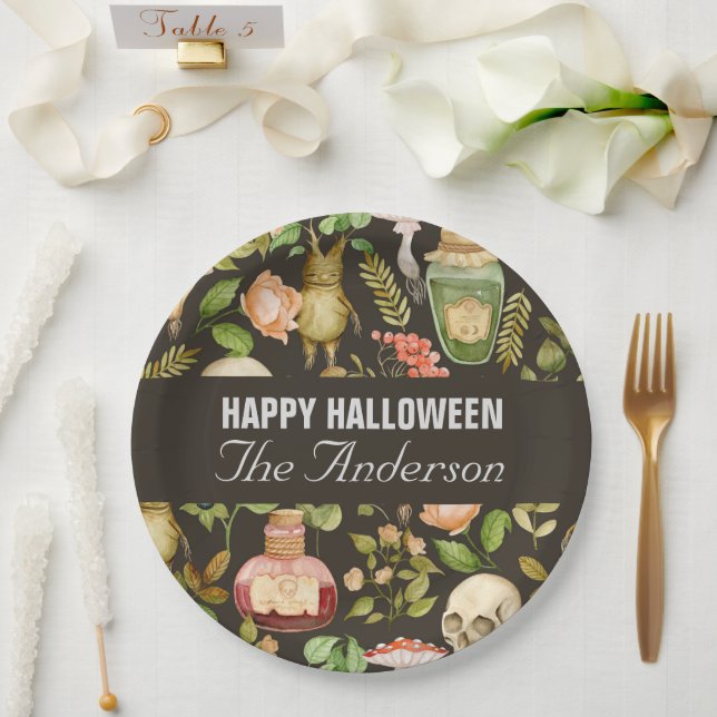 Prato De Papel Abstrato Halloween do Flor do Cogumelo da Planta d (Casamento)