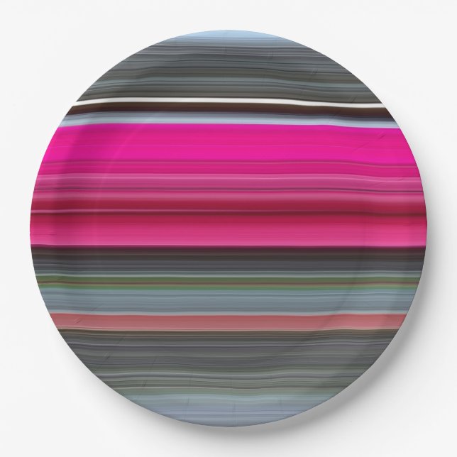 Prato De Papel Abstrato nº 1: Cerise e cinza (Frente)