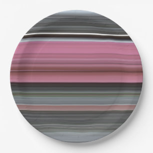 Prato De Papel Abstrato nº 1: Rosa e cinza