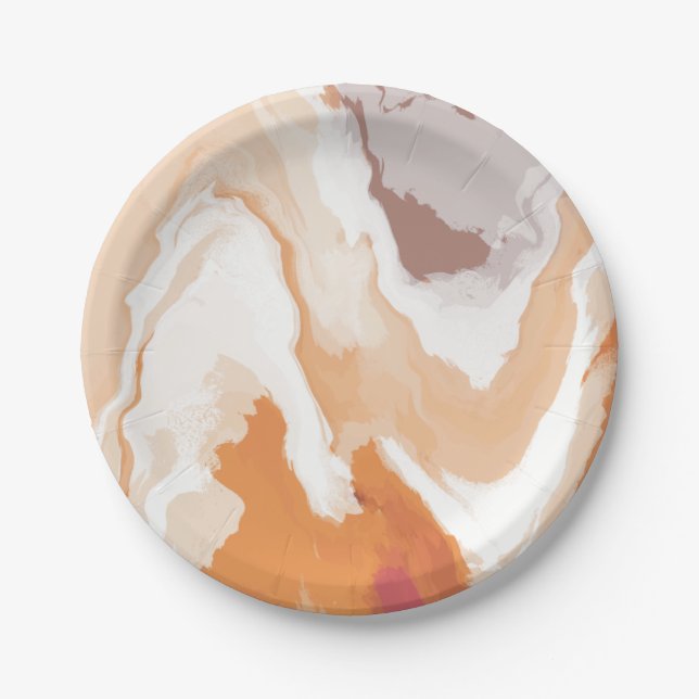 Prato De Papel Abstrato Pastel Paint Ginger Foam Edition (Frente)