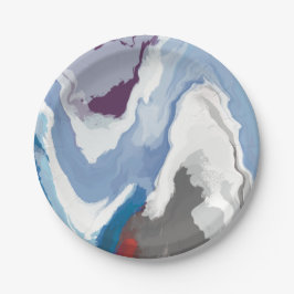 Prato De Papel Abstrato Pastel Paint Mountain Edition