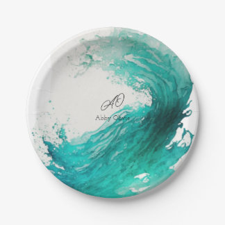 Prato De Papel Abstrato simples de casamento