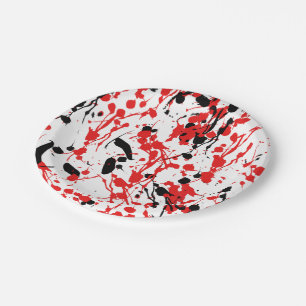 Prato De Papel Abstrato Splash e Drill