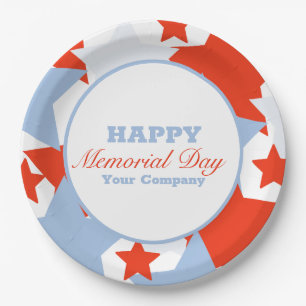 Prato De Papel Abstrato Stars Memorial Day