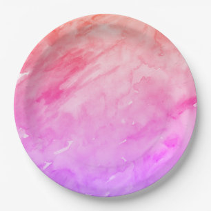 Prato De Papel Abstrato Watercolor Tie Dye Neon