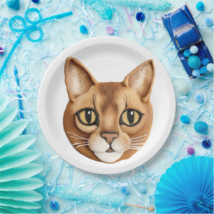 Prato De Papel Abyssinian Cat 3D Inspirado