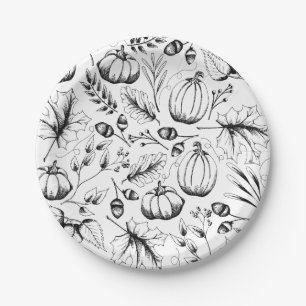 Prato De Papel Ação de Graças Colheita de Pumpkin