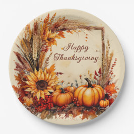 Prato De Papel Ação de Graças do Autumn Mix frame