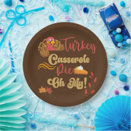 Prato De Papel Ação de Graças Turquia Casserole Pie Oh Meu