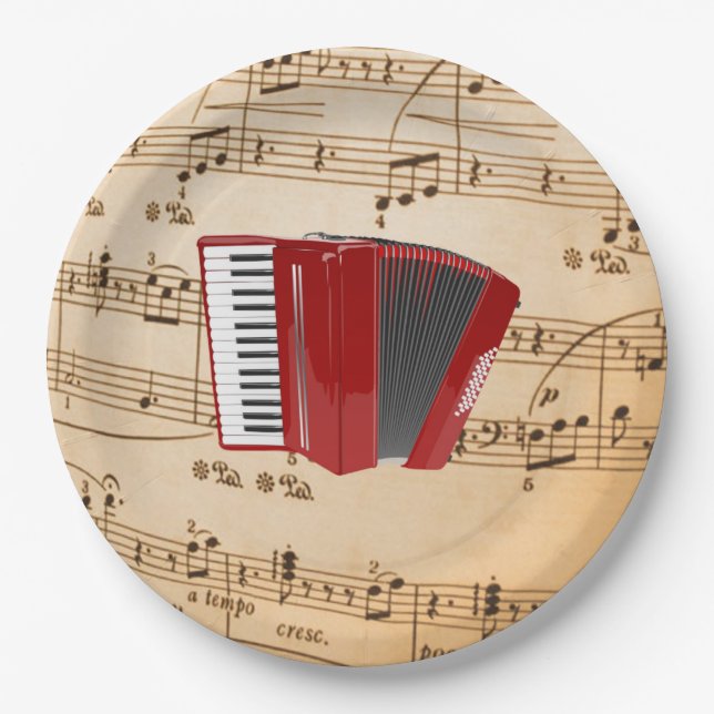 Prato De Papel Accordion Music, design popular (Frente)