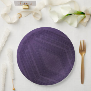 Prato De Papel Aceitação Padrão de Boho Eclético Violet