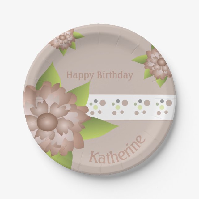 Prato De Papel Acento Floral Moderno (Frente)