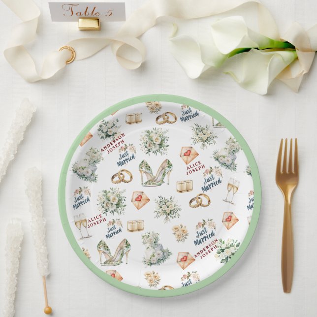 Prato De Papel Acessórios Trenby Bridal Para Casamento (Casamento)