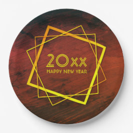 Prato De Papel Adicionar Feliz ano novo de ano 20xx Geométrico Do