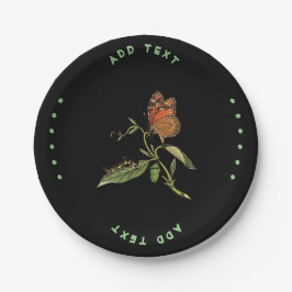 Prato De Papel Adicionar Imagem de Borboleta de Texto Impressa Me