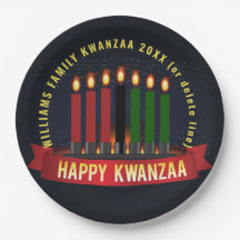 Adicionar Nome Ano Kwanzaa Velas 9"