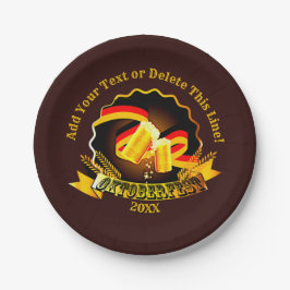 Prato De Papel Adicionar Nome de Texto Ano Oktoberfest Party 20xx