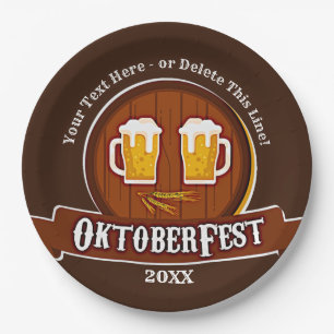 Prato De Papel Adicionar Nome de Texto Ano Oktoberfest Party 20xx