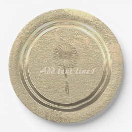 Prato De Papel Adicionar Texto Gold Daisy 