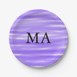 Prato De Papel Adicione uma letra ao monograma simples minimalist