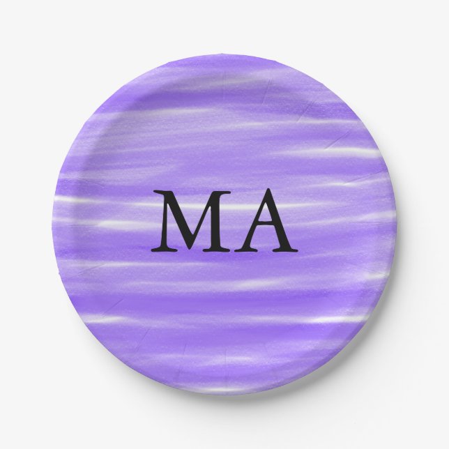 Prato De Papel Adicione uma letra ao monograma simples minimalist (Frente)