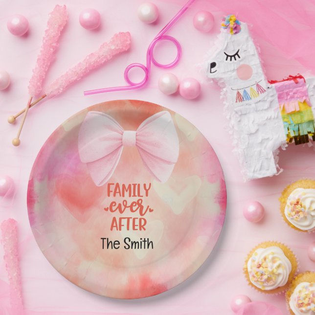 Prato De Papel Adoção Familiar Infantil Sempre Após (Festa)