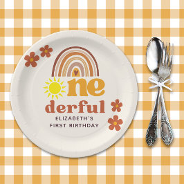 Prato De Papel Adorable Boho-Inspired One Year Party