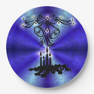 Prato De Papel Advento, Artdeco de Natal no Arco Verde Azul