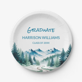 Prato De Papel Adventure Mountain Graduation Party Decor
