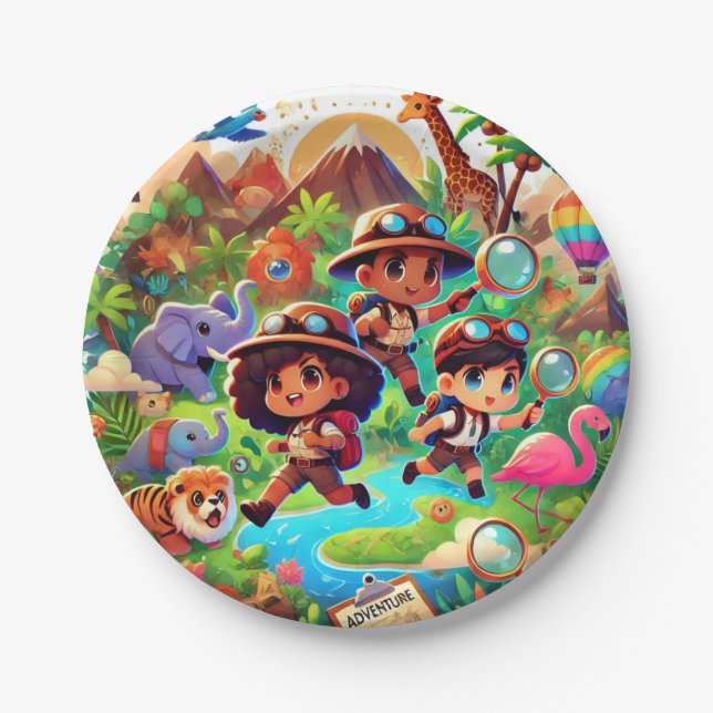 Prato De Papel Adventure Seekers Placa 7" (Frente)