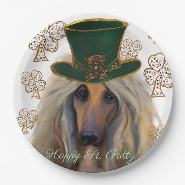PRATO DE PAPEL AFGHAN HOUND (Frente)