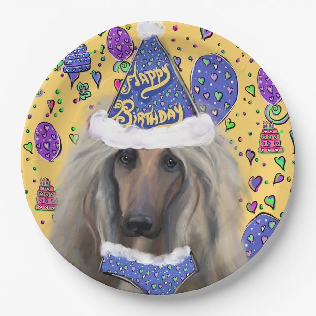 PRATO DE PAPEL AFGHAN HOUND (Frente)