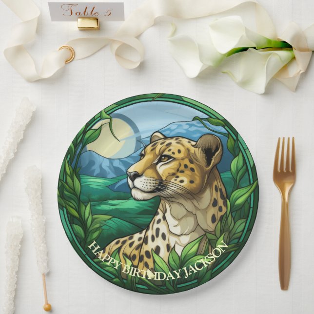 Prato De Papel África Cheeta Birthday (Casamento)