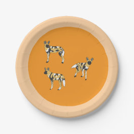 Prato De Papel African Wild Dogs