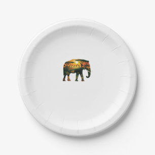 Prato De Papel Afro-elefante Sunset Safari Natureza Amadurece Cam