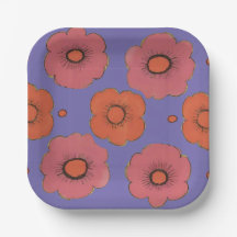 Prato de Papel Afro Poppies
