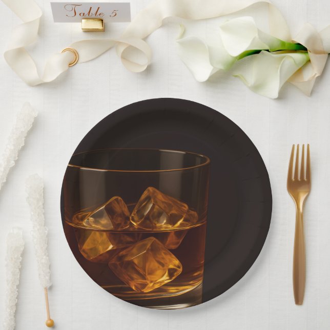 Prato De Papel Aged to Perfection Whisky Birthday Celebration (Casamento)