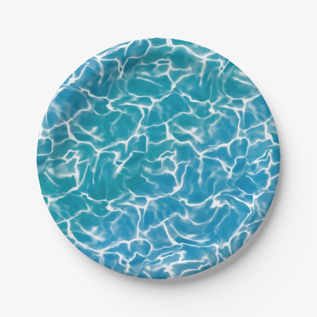 Prato De Papel Água do mar azul* (Frente)