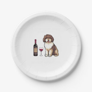 Prato De Papel Água espanhola e vinho Cachorro engraçado 1