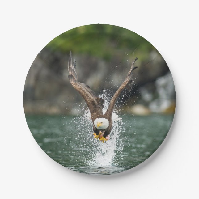 Prato De Papel Águia americana a captura grande (Frente)